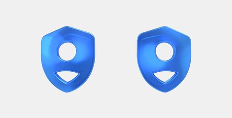 shield person 3D icon on isolate white background