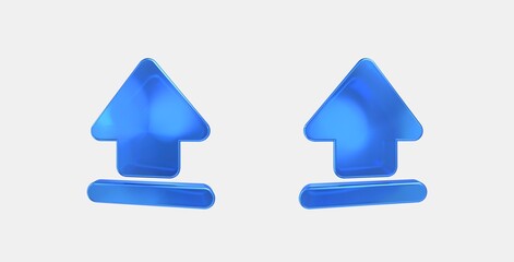 shift lock 3D icon on isolate white background