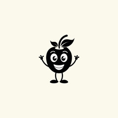 Funny doodle fruit cartoon with cute expression