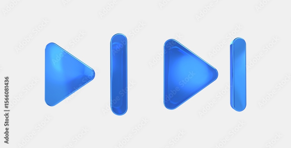 Poster skip next 3d icon on isolate white background