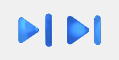 skip next 3D icon on isolate white background