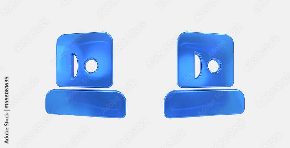 Poster smart card reader 3d icon on isolate white background