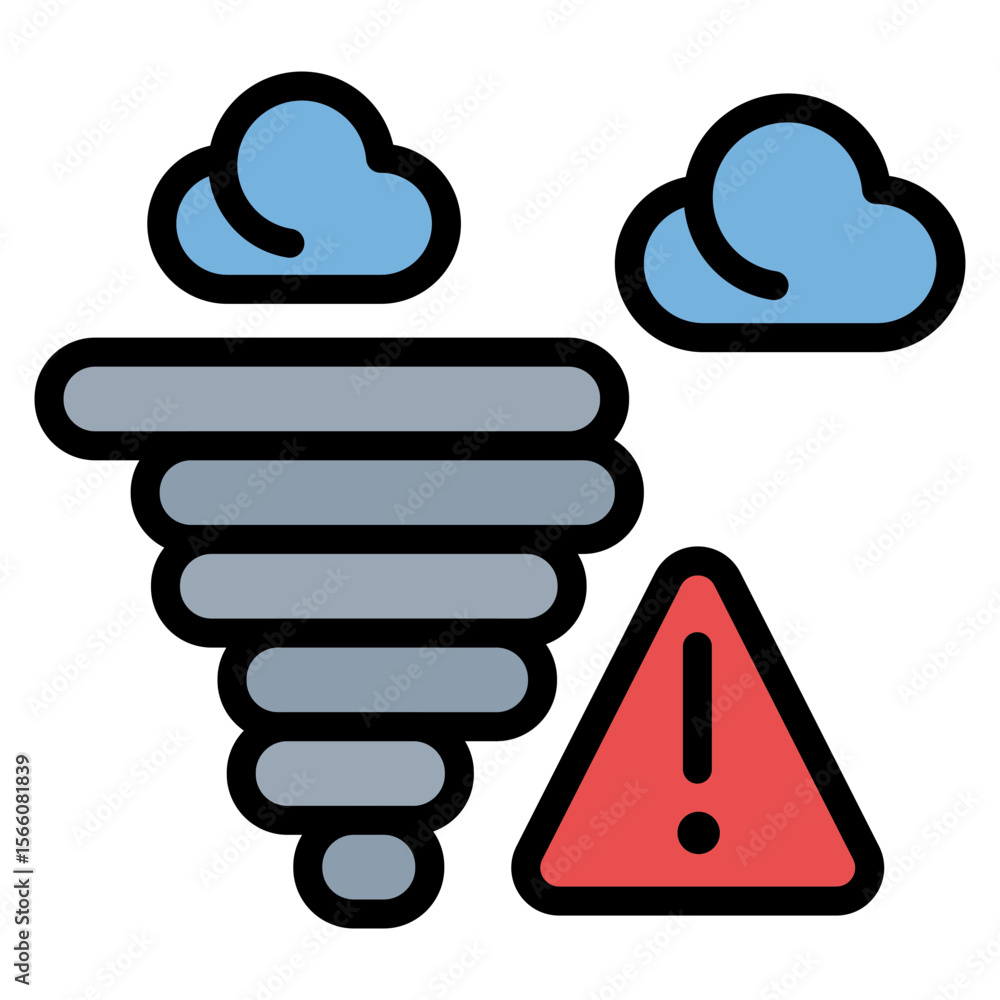 Aufkleber tornado warning system icon vector image. can be used for emergency service.