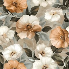 Elegant flower textile design for print and fabric