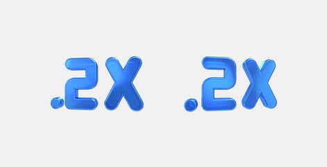 speed 0 2x 3D icon on isolate white background