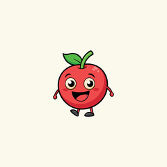 Funny doodle fruit cartoon with cute expression