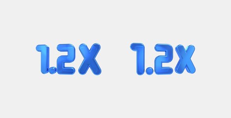 speed 1 2x 3D icon on isolate white background