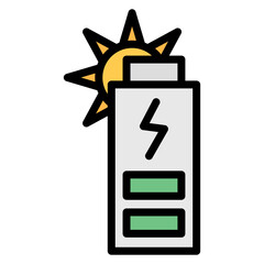 Solar Battery icon vector image. Can be used for Lighting.