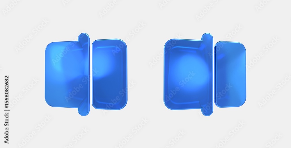 Poster split scene left 3d icon on isolate white background