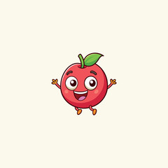 Funny doodle fruit cartoon with cute expression