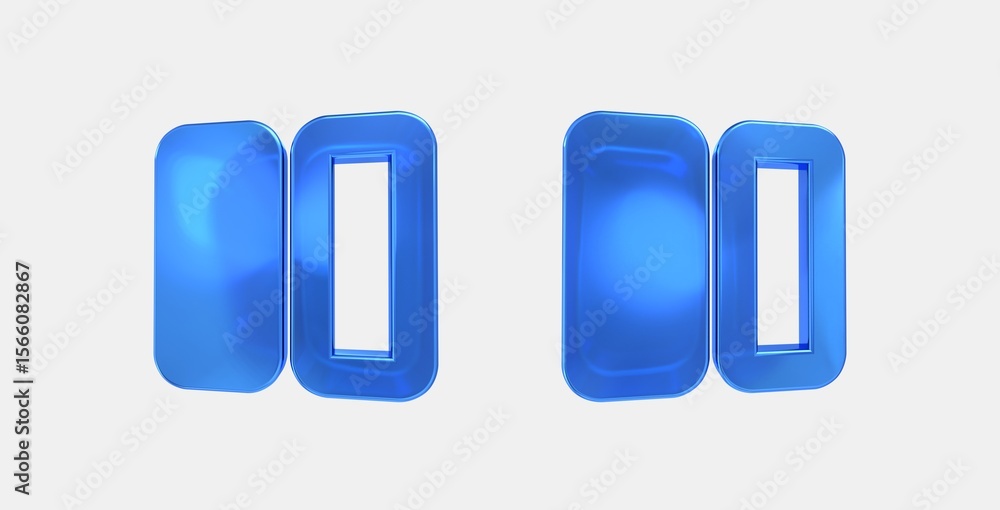Poster split screen left 3d icon on isolate white background
