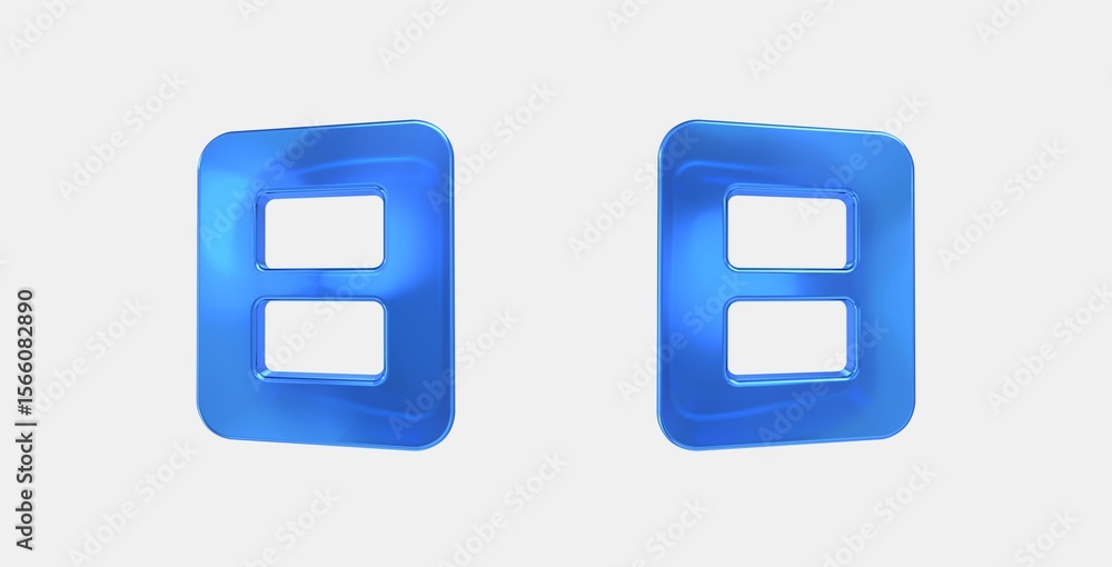 Poster split screen portrait 3d icon on isolate white background