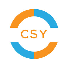 Modern CSY Circular Logo Design – Colorful Blue and Orange Business Branding Symbol. CSY Letter Logo.
