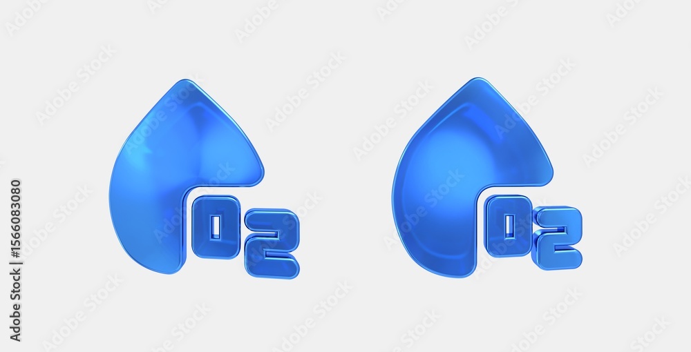 Poster spo2 3d icon on isolate white background