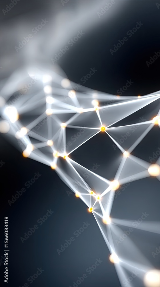 Aufkleber abstract 3d network structure with glowing connections