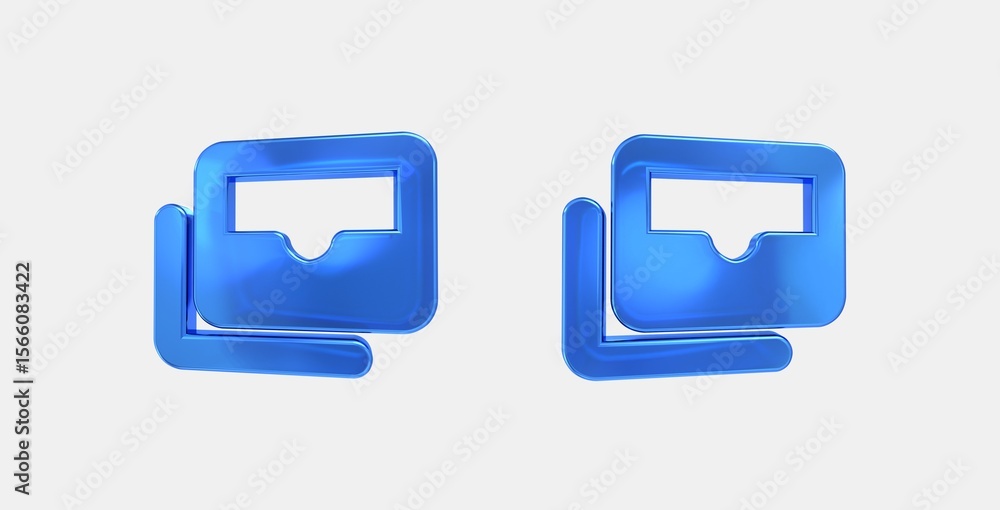 Poster stacked inbox 3d icon on isolate white background