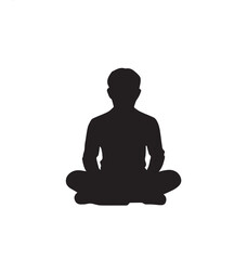 silhouette of a man sitting in yoga position