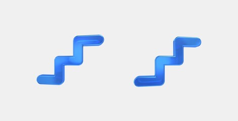 Fototapeta premium stairs 3D icon on isolate white background
