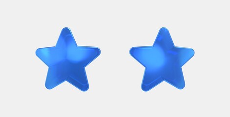 star 3D icon on isolate white background