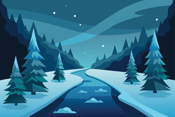 Obraz premium winter landscape with trees and snow