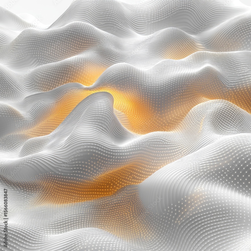 Poster abstract 3d wave design with light fog effect
