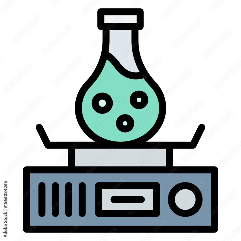 Poster magnetic stirrer icon vector image. can be used for science.