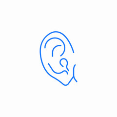 human ear icon sign vector