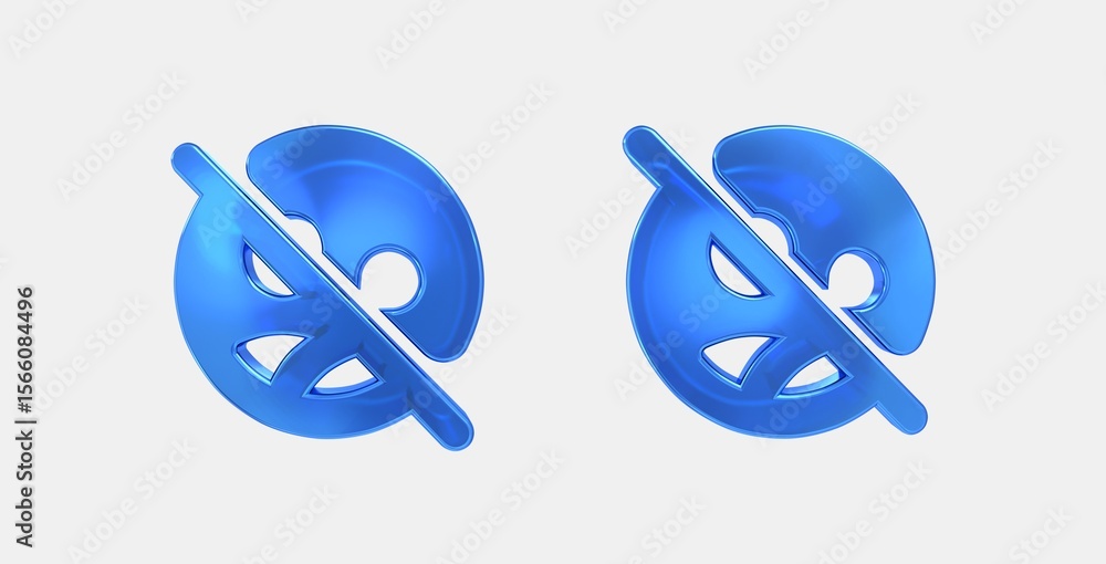 Poster supervised user circle off 3d icon on isolate white background