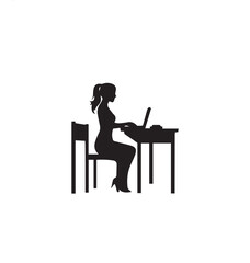 silhouette of a woman sitting on a chair