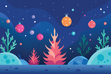 christmas background with christmas tree