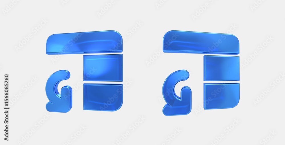 Poster table convert 3d icon on isolate white background