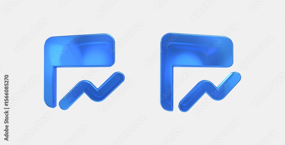 Aufkleber table chart view 3d icon on isolate white background