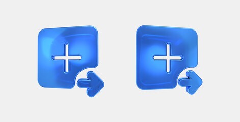 tab new right 3D icon on isolate white background