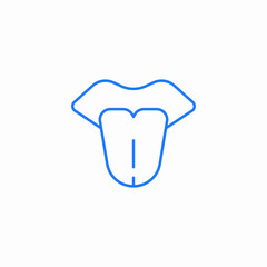 tongue mouth icon sign vector