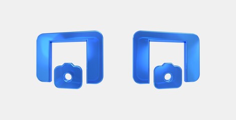 tablet camera 3D icon on isolate white background