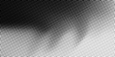Dotted halftone gradient texture. Vanishing polka dot background. Repeating dots gradation pattern background. Black fading comic pop art overlay backdrop modern