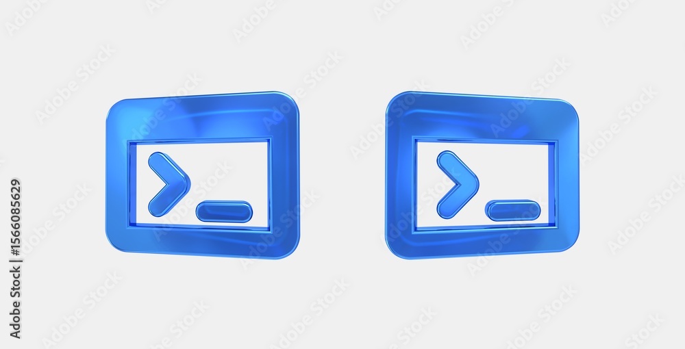 Poster terminal 3d icon on isolate white background