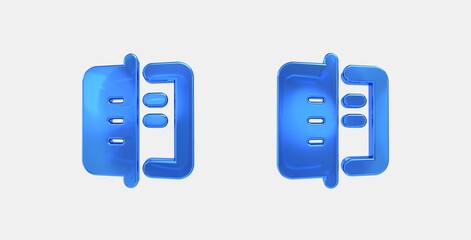 text compare 3D icon on isolate white background