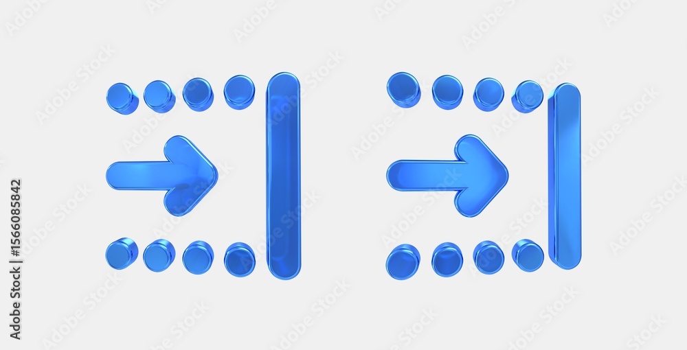 Poster text select jump to end 3d icon on isolate white background
