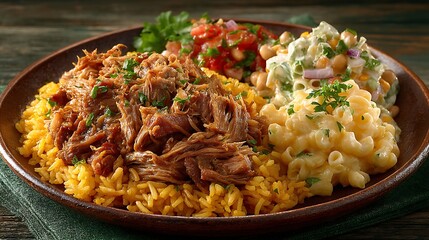 Tasty plate of delicious food