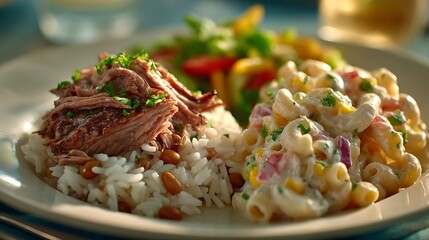 Tasty rice and meat meal