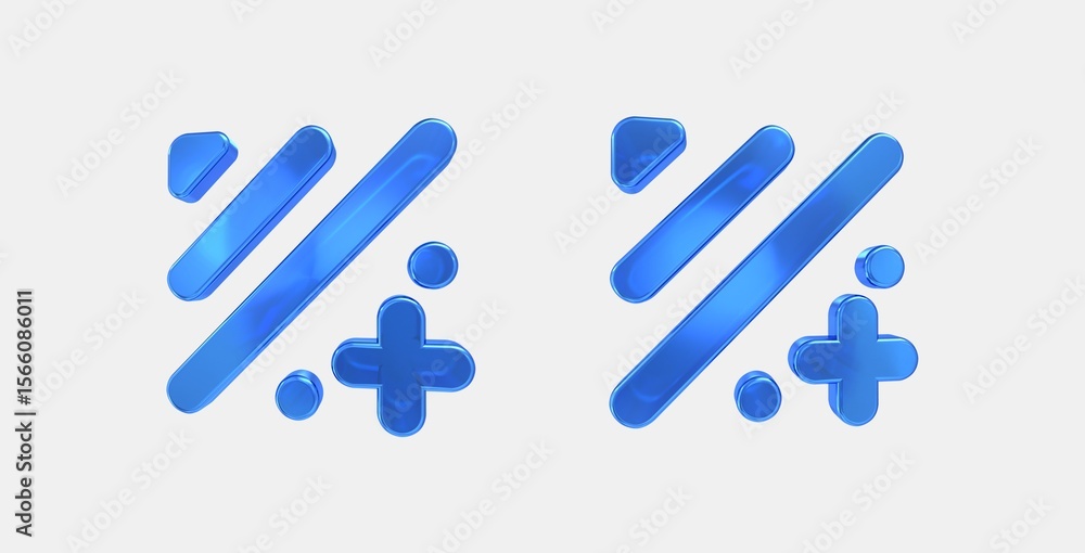 Poster texture add 3d icon on isolate white background