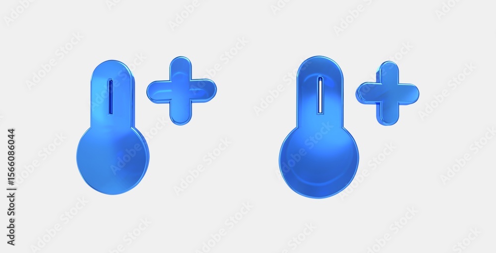Poster thermometer add 3d icon on isolate white background