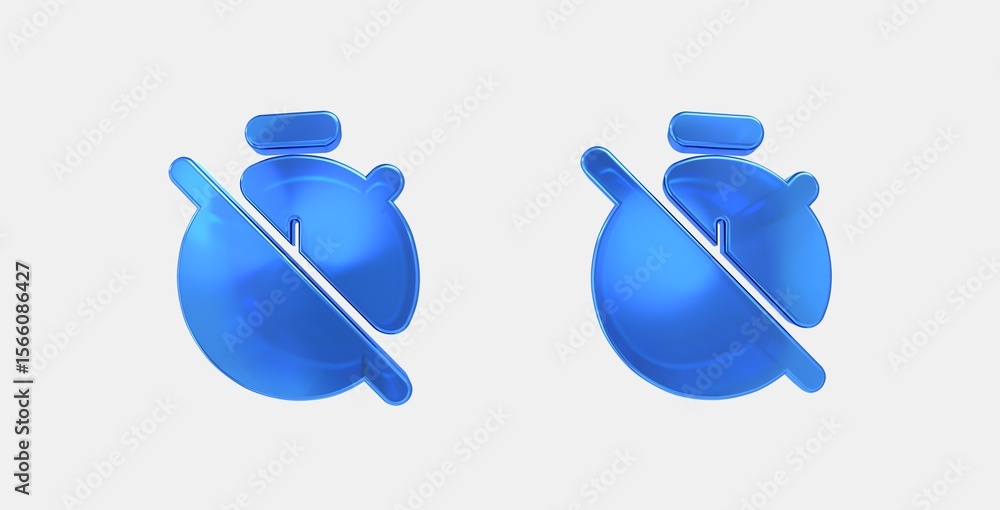 Poster timer off 3d icon on isolate white background