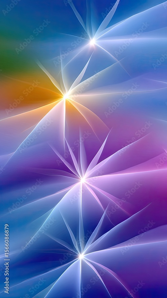 Poster abstract colorful starburst background with glowing rays