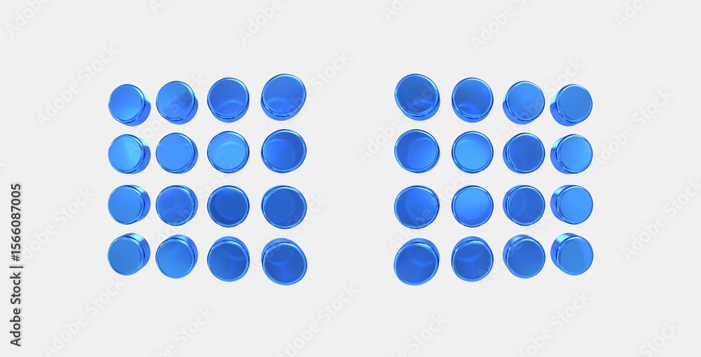 Poster transition dissolve 3d icon on isolate white background