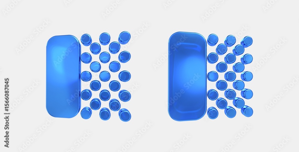 Poster transition fade 3d icon on isolate white background