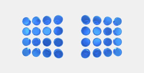 transition dissolve 3D icon on isolate white background