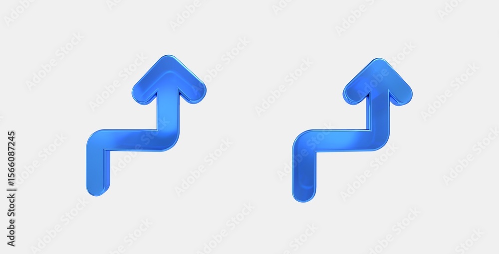 Poster turn sharp right 3d icon on isolate white background