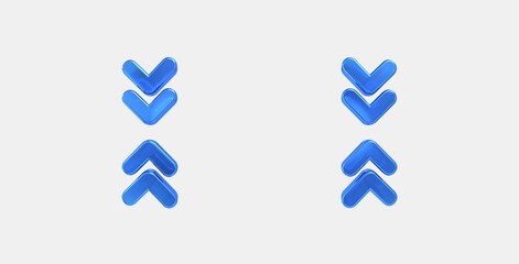 unfold less double 3D icon on isolate white background